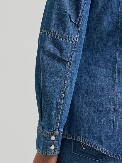 Women's Wrangler Barrel Sleeve Denim Snap Shirt