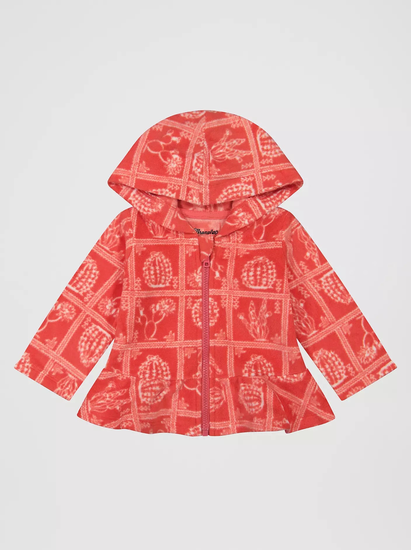 Girl's Wrangler Fleece Graphic Full Zip Ruffle Hem Hoodie
