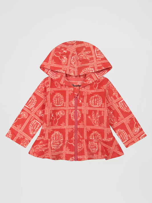 Girl's Wrangler Fleece Graphic Full Zip Ruffle Hem Hoodie