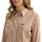 Women's Wrangler Retro Western Snap Striped Shirt - Brown