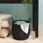 Lucius Round Resin Woven Wicker Basket with Handles