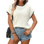 Women's Crochet Trim Short Sleeve Knit Top