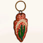 American Darling Hand-Tooled Leather Keyring - Arrowhead