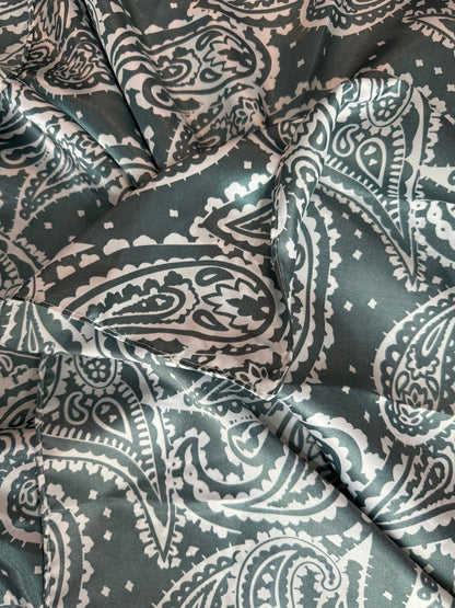 Wild Rag Slate Grey and White Paisley Cowboy Western Neck Scarf Bandanna by Double B Wild Rags