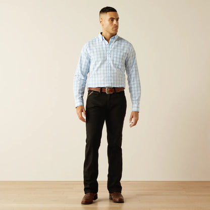 Men's Ariat Wrinkle Free Slim Fit Shirt - Blue Plaid