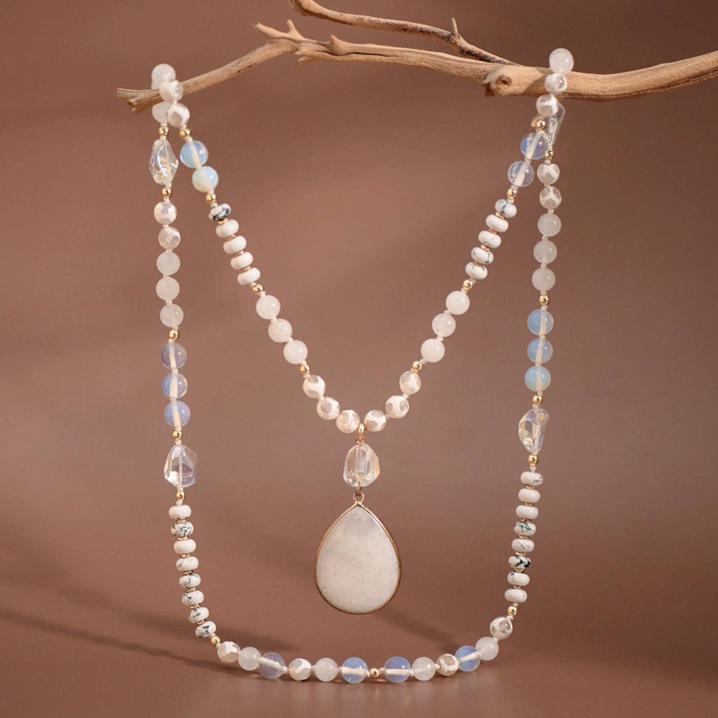 Stone Beaded Long Necklace