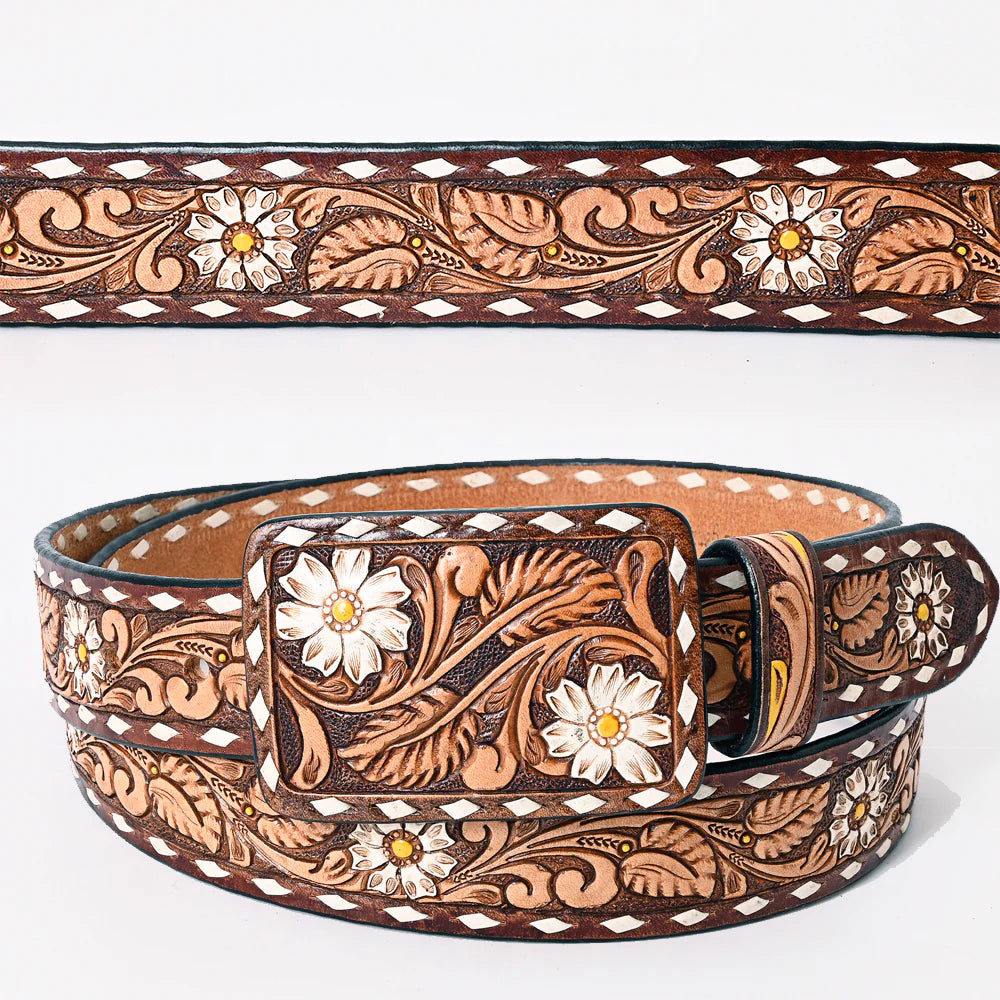 Women's American Darling Painted Tooled Leather Belt