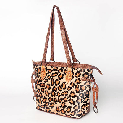 Leopard Hair-On Genuine Leather Women Tote
