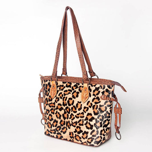 Leopard Hair-On Genuine Leather Women Tote