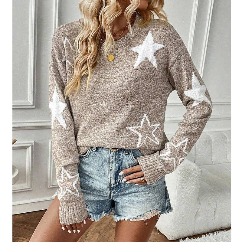 Women's Star Pattern Pullover Sweater