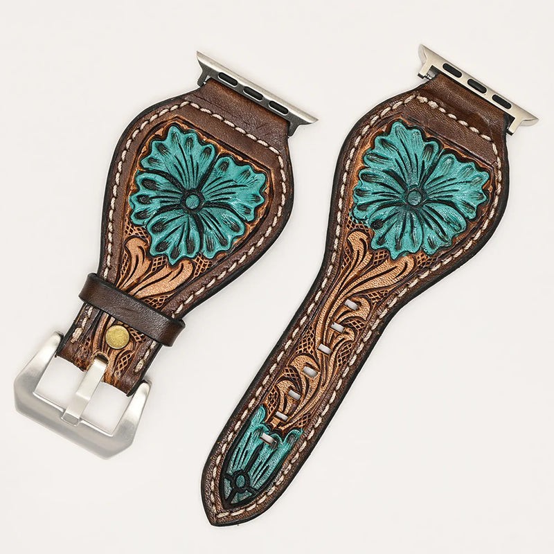 American Darling Tooled Leather Watch Strap