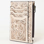American Darling Tooled Leather Card Holder - Multi-Slot Western Zipper Wallet