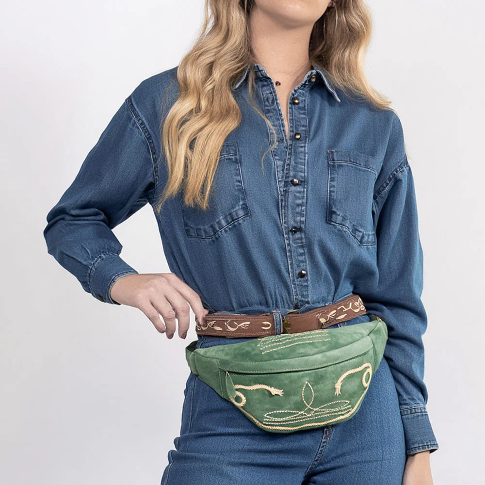 American Darling Suede Belt Bag - Sage
