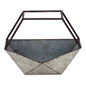 Geometric Rustic Galvanized Metal Planter Pot Gray