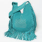American Darling Suede Fringe Large Crossbody Bag - Western Embroidered Boho Hobo Purse