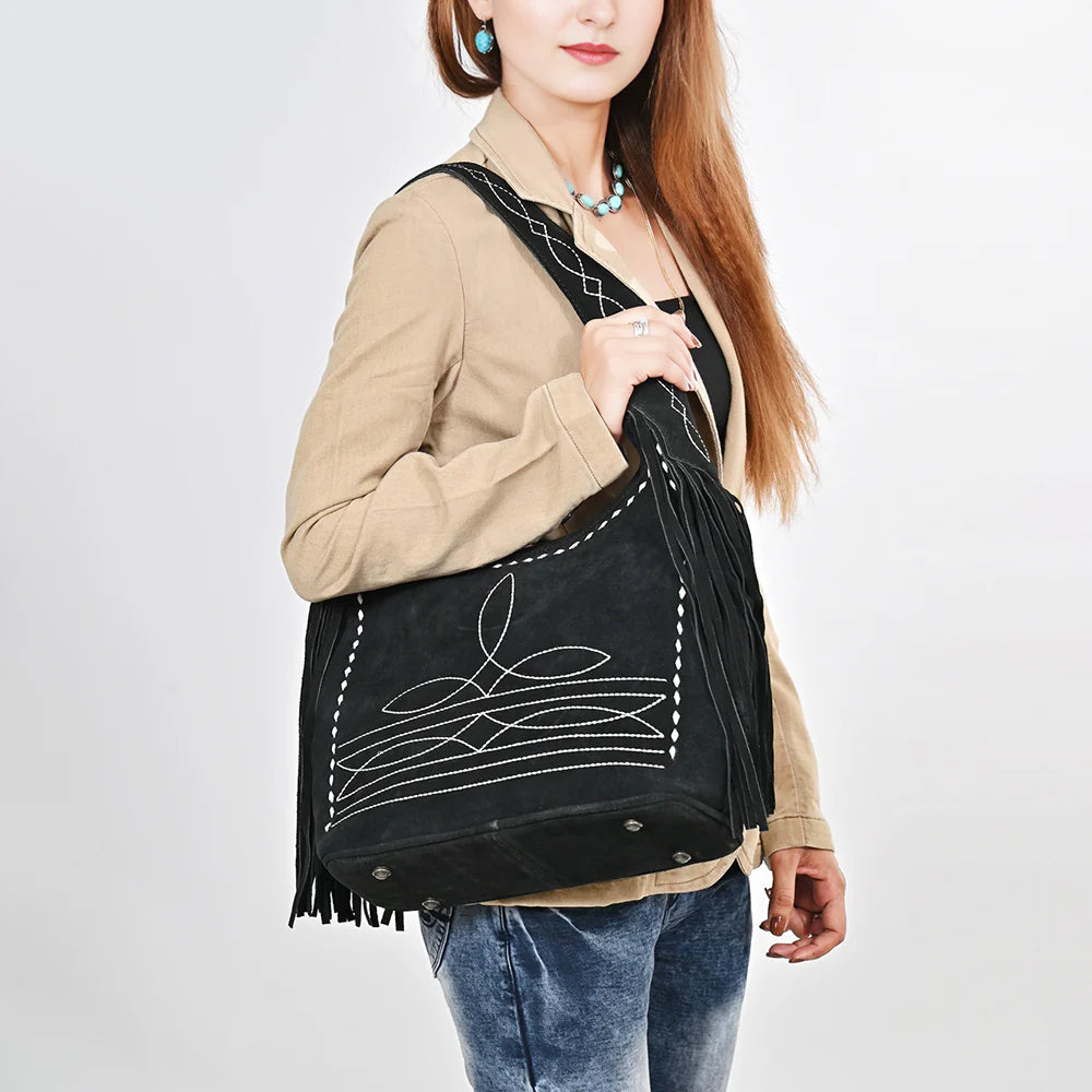 American Darling Hobo Suede Genuine Leather Women Shoulder Bag