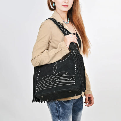American Darling Hobo Suede Genuine Leather Women Shoulder Bag