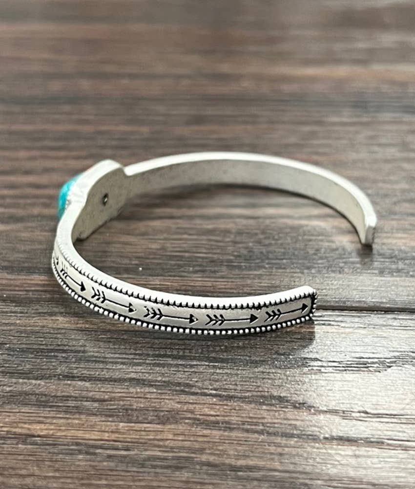 Rectangle Gemstone Cuff Bracelet