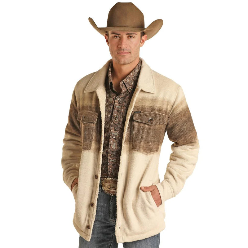 Men's Panhandle Border Stripe Shirt Jacket