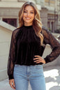 Women's Sheer Lace Sleeve Blouse