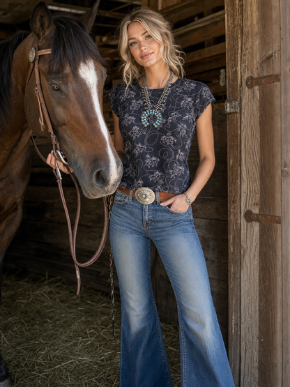 Women's Bronco All Over Knit Top