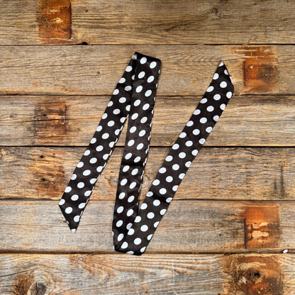 Black and White Polka Dot Skinny Mini Wild Rag Scarf
