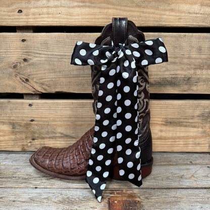 Black and White Polka Dot Skinny Mini Wild Rag Scarf