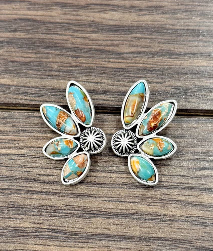 Western Gemstone Stud Earrings