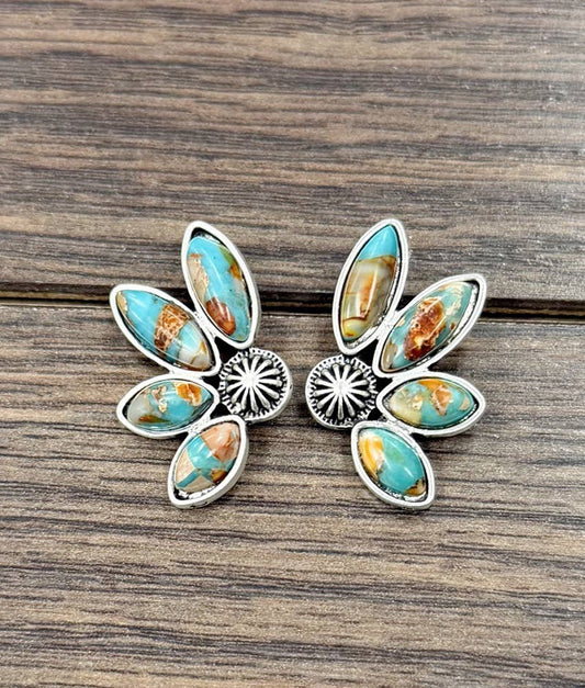 Western Gemstone Stud Earrings