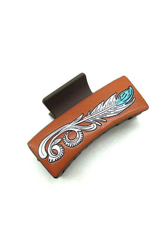 Weather Feather Design Hair Claw