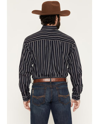 Men's Cinch Navy Striped Button-Down Shirt