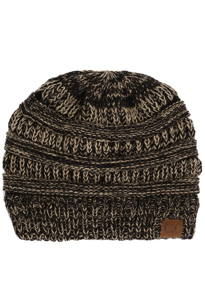 C.C. Two Tone Color Knit Beanie