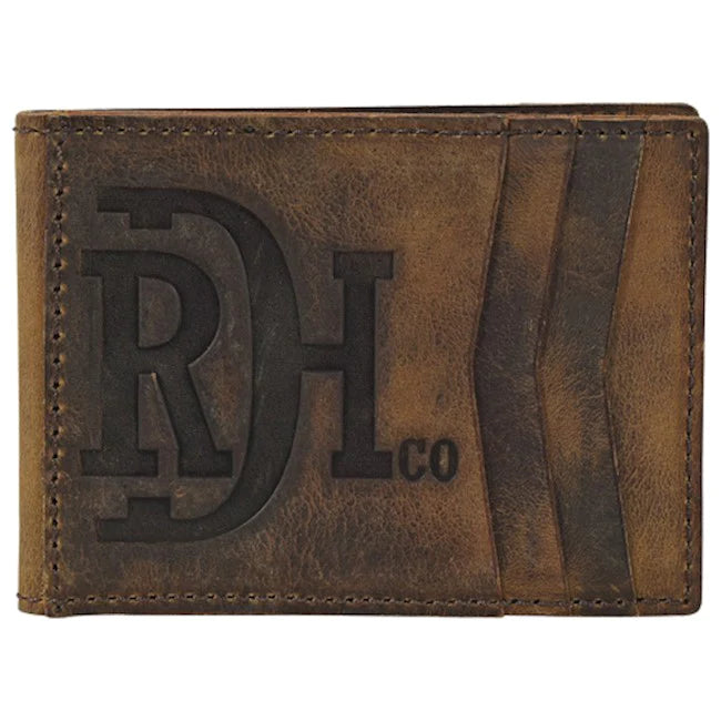 Men's Red Dirt Hat Company Leather Bifold Card Case & Magnetic Clip