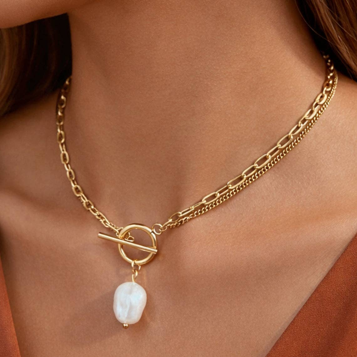 18K Gold Stainless Steel Chain Necklace
