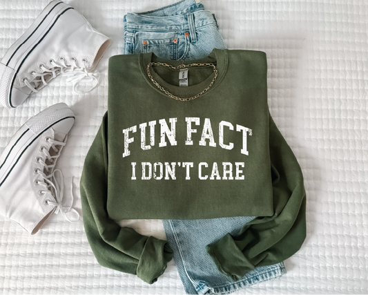 Women's 'Fun Fact I Don't Care' Graphic Sweatshirt
