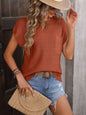 Women's Short Sleeve Knit Tee - Rust