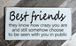 "Best Friends They Know How Crazy" Sign