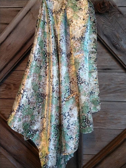 Sage Green Vintage Floral Neck Scarf