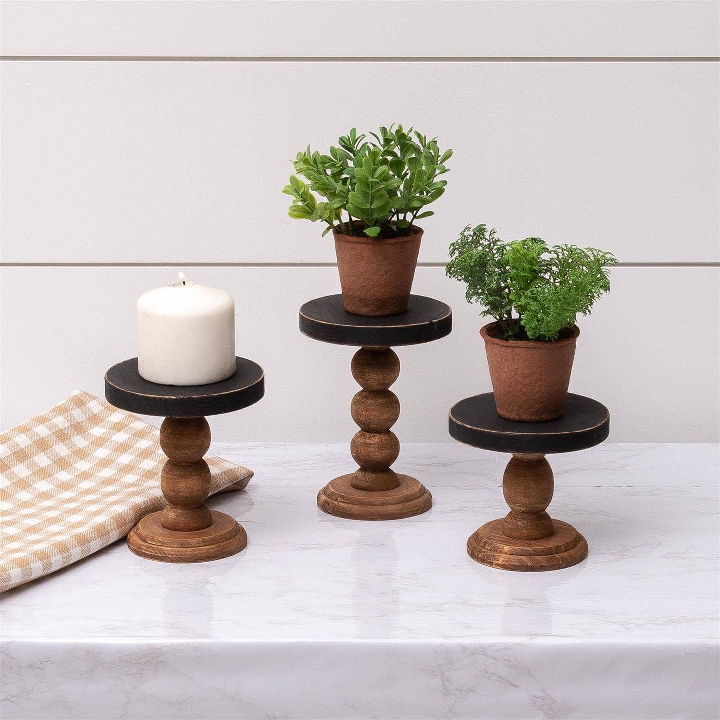 Mini Risers - Black Top Wood Base