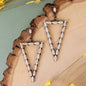 Copper and Ivory Triangle Earrings