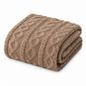 Cable Knit Soft Throw Blanket - Camel
