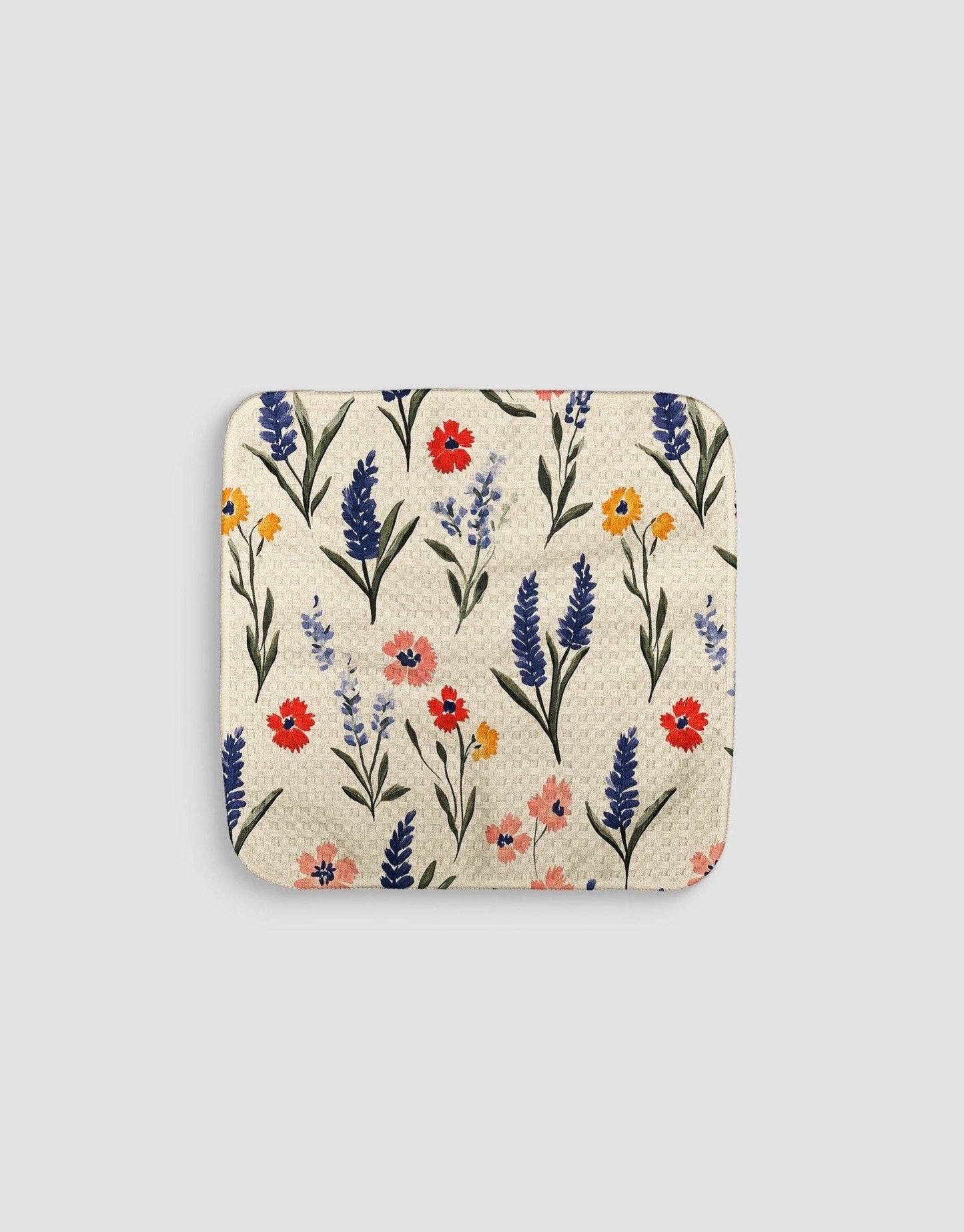 Tan Wildflowers Dishcloth