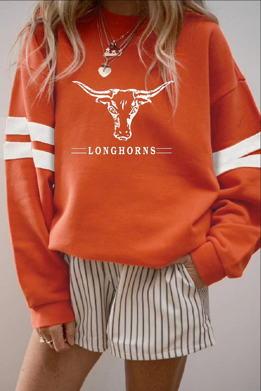 Women's Varsity Stripe Oversize Sweatshirt - Longhorn