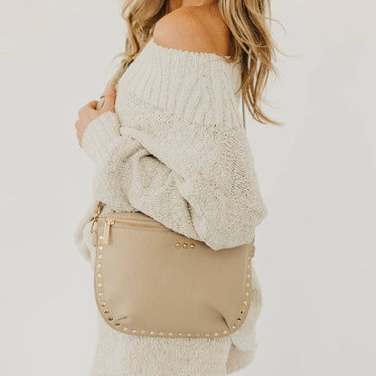 Pebble Sabrina Studded Bum Bag - Taupe