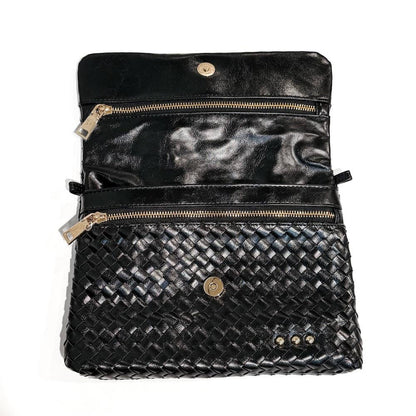 Wrenlee Woven Flap Crossbody - Black
