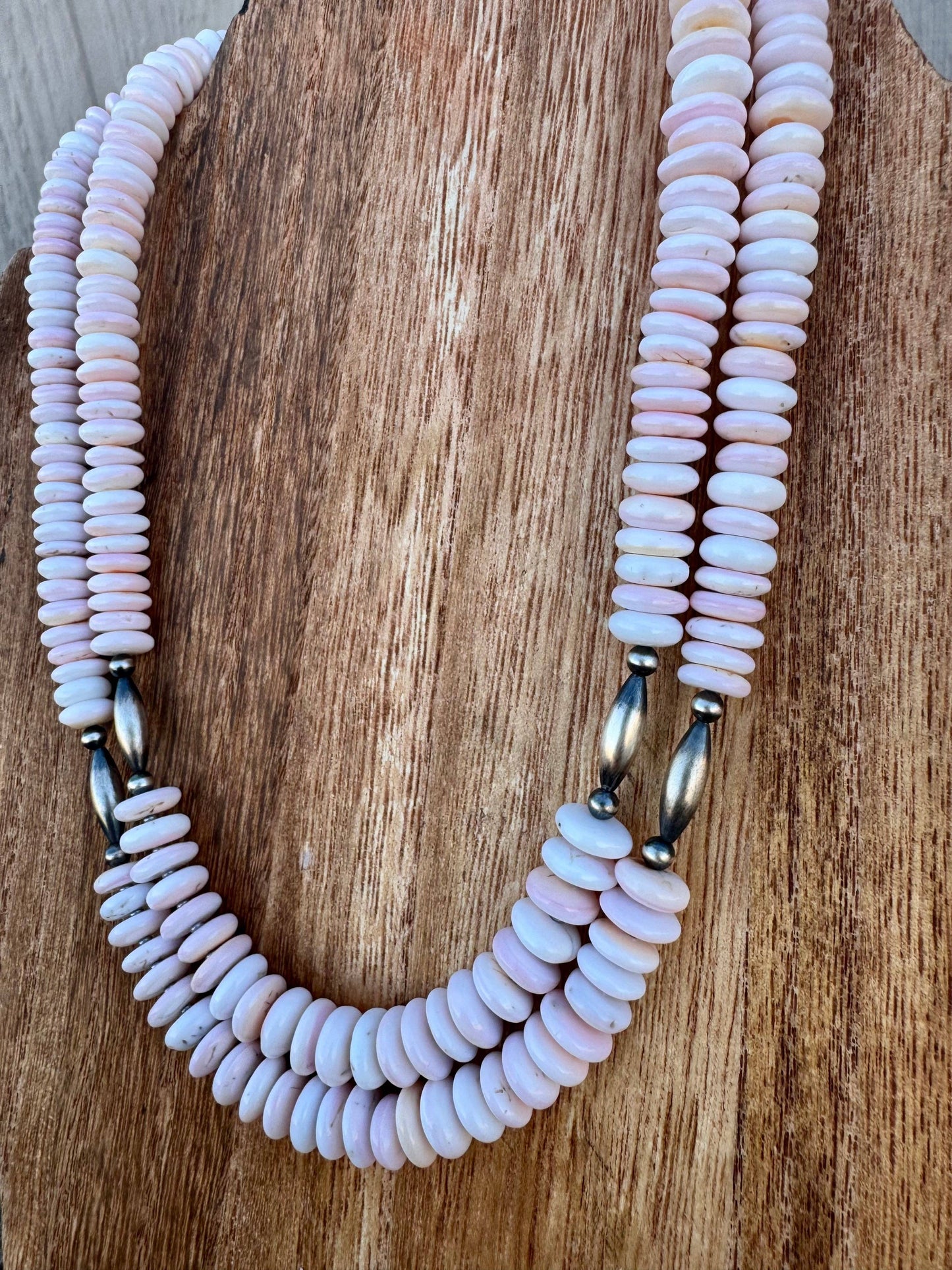 Western Pink Conch Necklace/Navajo Pearl Necklace/Boho