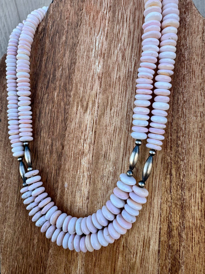 Western Pink Conch Necklace/Navajo Pearl Necklace/Boho
