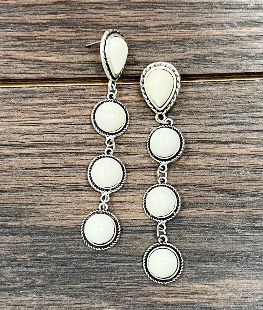 White Turquoise Post Earrings