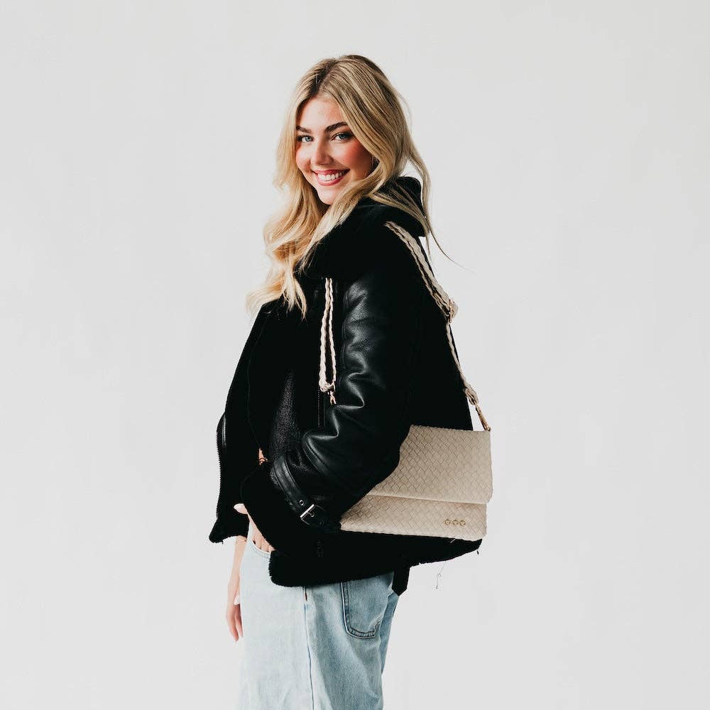 Wrenlee Woven Flap Crossbody - Cream