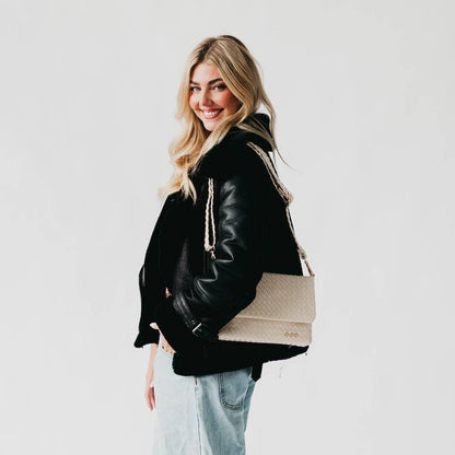 Wrenlee Woven Flap Crossbody - Cream